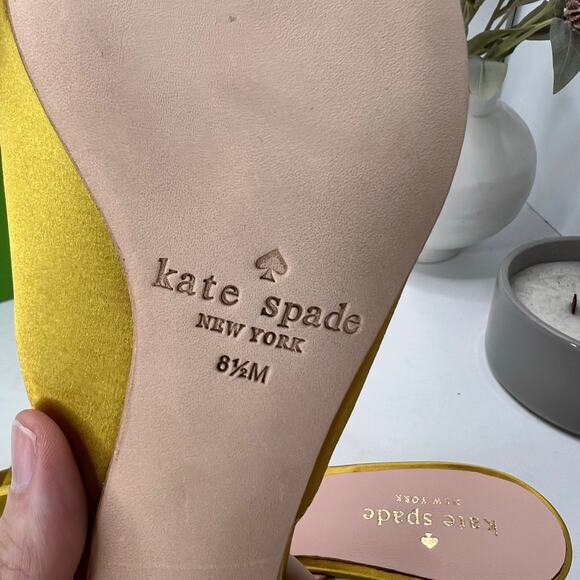 Kate Spade Darlene Satin Crystal/Bow Kitten Heel Mule Roasted Maze Women 8.5B - Picture 10 of 11